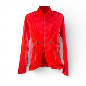 Lululemon Rain Jacket in Bright Orange and Pink Size 6